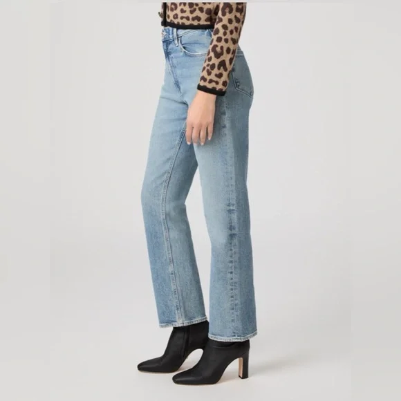 NWT. PAIGE SAWYER High Rise Straight Leg LightBlue Women's Jeans - Picture 11 of 12